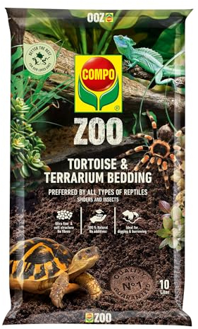 COMPO Zoo Schildkröten- & Terrariensubstrat - für Landschildkröten, Spinnen, Insekten und Reptilien - 10 Liter, Braun