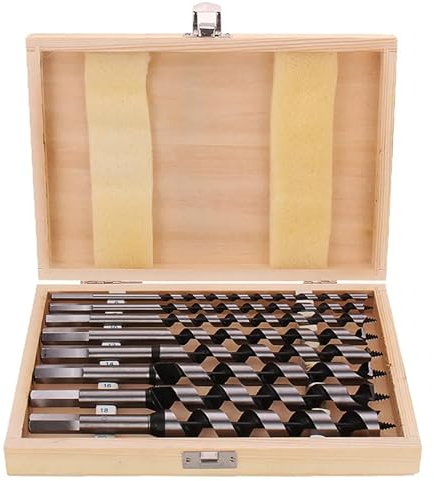 8 Stück Schlangenbohrer Set: Holzbohrer Set Lang Spiralbohrer Holz Balkenbohrer 210mm-230mm Holzschlangenbohrer für alle Holzarten Durchmesser 6/8/10/12/14/16/18/20 mm