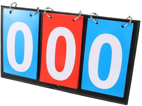 FOYTOKI Tableau De Score Multifonction 3 Chiffres, Marqueur Portable Bleu Et Rouge, Plastique Solide, Affichage Clair, Usage Sportif Polyvalent pour Tennis De Table, Basketball Et Pickleball