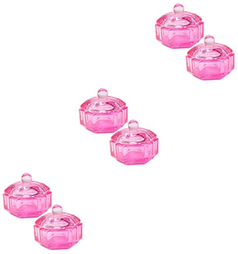 HONMEET Lot De 3 Coupelles À En Acrylique Bol En Verre Pour Mélanger Les Paillettes Kit De Manucure 2 Pièces X 3