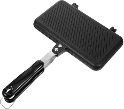 MAGICLULU Doppelseitiger Sandwichmaker Aus Aluminiumlegierung Antihaft Grillpfanne Mit Abnehmbarem Griff Für Gasherd Frühstück Und Outdoor Zubereitung