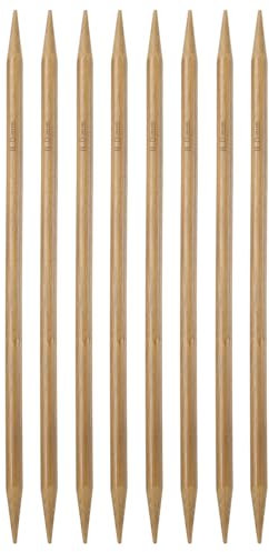 sourcing map 8Pcs Bamboo Knitting Needles Double Pointed Size US 11(8mm) Carbonized 10 Inch(25cm) Straight for Handmade Creative DIY Knitting Craft Yarn