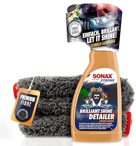 Sonax XTREME Brilliant Shine Detailer 500 ml + panno lucidante | Detergente per una rapida cura della vernice per una lucentezza fresca con effetto perlato