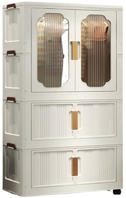 MEIZHITU Wardrobe Closet Schrank Kleiderschrank, Schrank, Kleiderschrank, Kleideraufbewahrungsschrank, Kleideraufbewahrungsschrank Closet Aufbewahrungsschrank(White)
