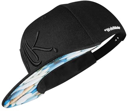 Dimma barn snapback keps män kvinnor svart, en storlek, justerbar storlek, unisex, högkvalitativ basebollkeps trendig, streetwear stil, basebollkeps med rak skärm, retro, Svart med blå, One size