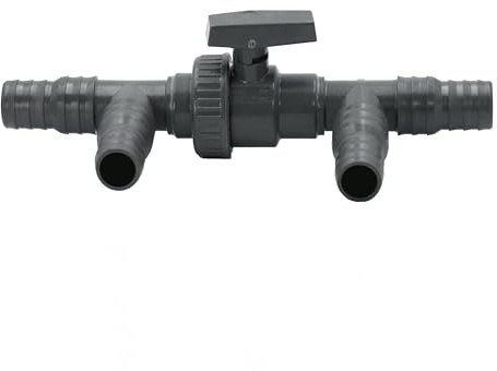 HAF 3 Wege Solarweiche / 3 Wege Ventil mit Absperrhahn | 2-Teiliges Bypass Set mit 32mm & 38mm Schlauchtüllen zum Anschluss von Solarkollektor, Poolheizung, Wärmepumpe, Heizmatte oder Sandfilteranlage