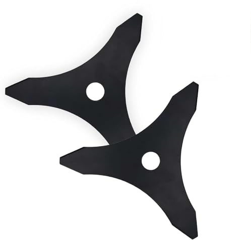 HERKINDNESS Messer für Freischneider, 2 Stück 3 mm Dick Motorsense Messer, Drei Zähne Trimmerkopf Freischneider, Lochdurchmesser 25,4 mm, für Rasen, Garten, Verbessert und VerdicktC