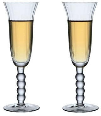 Cenz-888 Lot de 2 flûtes à champagne en cristal avec pieds hauts, capacité 177,5 g pour réunions de famille, réunions annuelles d'entreprise, verre à vin blanc