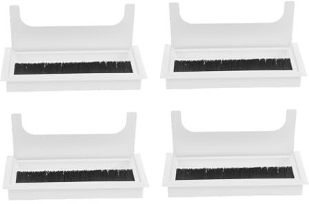 DIYEAH 4 Piezas de Orificio para Cables de Escritorio con Cepillo Pasacables para Organización de Cables de Oficina la Seguridad el de Trabajo Color Negro