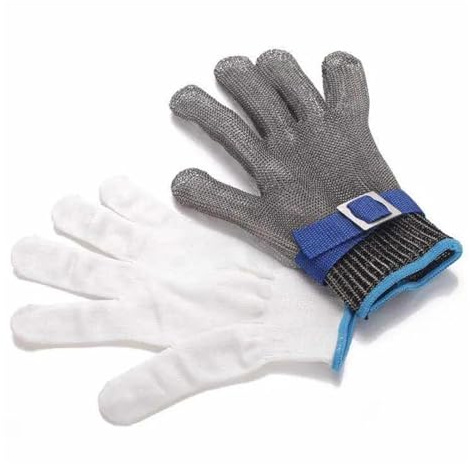 WAFOHSR Guantes De Corte. Guante De Carnicero De Malla De Acero Inoxidable, Guantes Anticorte De Metal Resistentes A Cortes, Trabajo De Seguridad For Trabajadores De Carnicero Comodidad Adecuada(XXL)