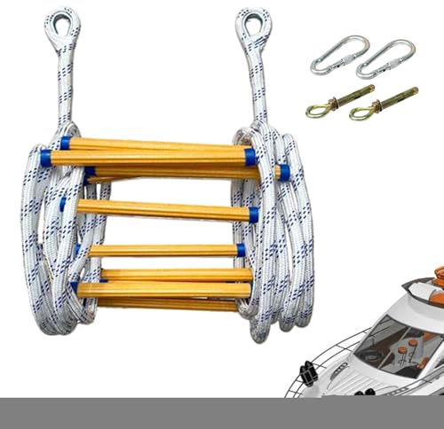 Échelle Corde Bateau - Échelle D'Embarcation Souple en Corde pour Bateau | Équipement Sécurité Pliable Robust Sports Nautiques Plongée Plaisance Canoë Ponton