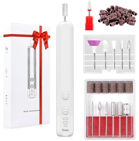 Fresa per Unghie Professionale, Bacxzomx Portatile Regolabil Manicure e Pedicure Elettrico Unghie Portatile Fresa Trapano Chiodo per Casa e Salone Set
