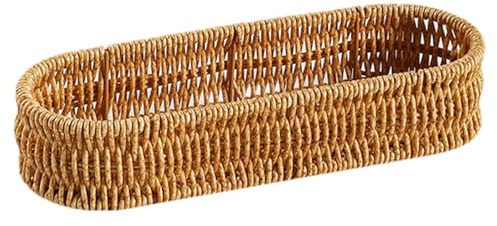 Folpus Cesto portaoggetti Intrecciato a Mano, Cestino portapane Intrecciato, cestini portaoggetti per Soggiorno, M