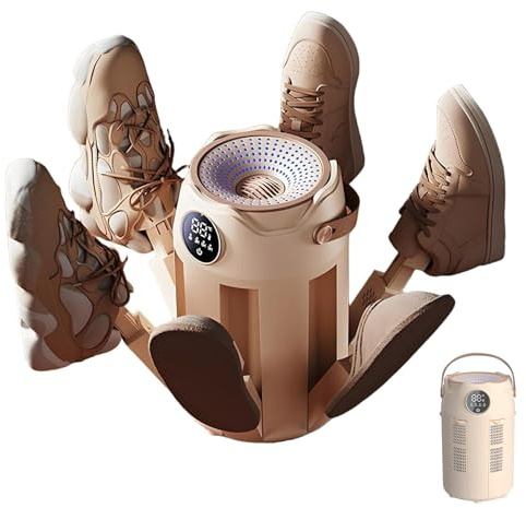 AXGCAA 6-Arm Portable Shoe Dryer, Electric Boots Dryer and Warmer with Adjustable 3h/6h/9h Timer, 360° Hot Air Circulation, Shoe Warmer, Eliminates Odors, for Glove, Sneakers and Everyday Shoes
