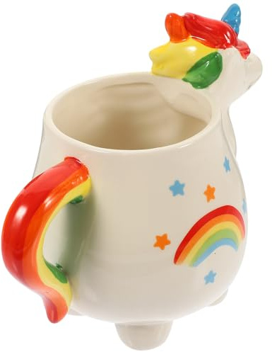 ROMISBABA Taza De Cerámica De Unicornio Diseño De Dibujos Animados 450ml, Taza Para Café y Té, Resistente y Esmaltada, Para Mujer y Niños, Adecuado Para Oficina y Hogar