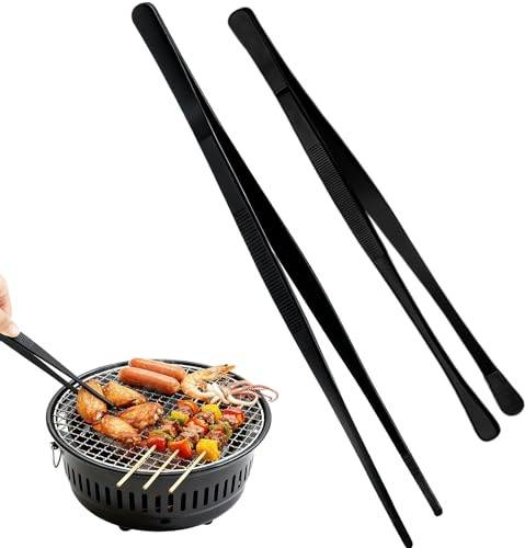 HX-pyahgtv 2 Stück Kochpinzette Edelstahl, 30cm Feine Pinzettenzange, Anrichten Pinzette, Professionelle Lange Kochpinzette für BBQ, Meeresfrüchte, Köche, Familienfeiern