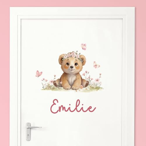 Little Deco Türaufkleber, Wandtattoo Kinderzimmer, Bären Baby | Wandsticker, Sticker personalisiert, Babyzimmer Deko, Wunschtext Aufkleber, Tür Namensschilder Kinder, Stickers selbstklebend