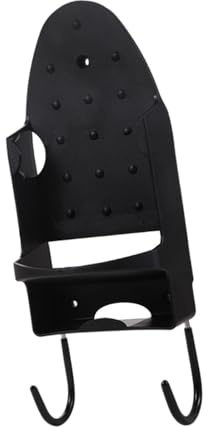 Colgador para Tabla de Planchar, Colgador para Plancha Eléctrica, Colgadores para Tabla de Planchar de Pared para Dormitorio, Negro, Individual