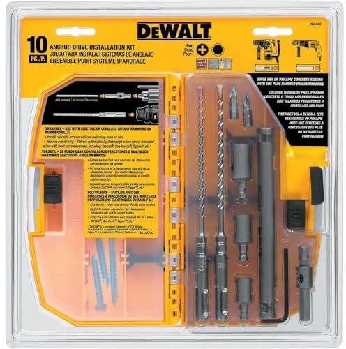 DEWALT DW5366 Anchor Drive Kit 10-Pieces
