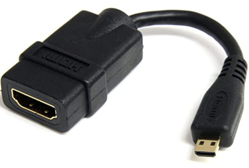 StarTech.com 5in High Speed HDMI Adapter Cable - HDMI to HDMI Micro - F/M - 5 inch Micro HDMI Adapter - HDMI Female to Micro HDMI Male (HDADFM5IN) , Black