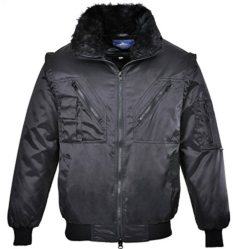 Portwest Blouson Pilot, Couleur: Noir, Taille: L, PJ10BKRL