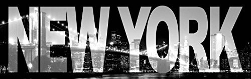 1art1 Nueva York New York, Skyline De Noche, 1 Parte Fotomural Autoadhesivo 240x75 cm
