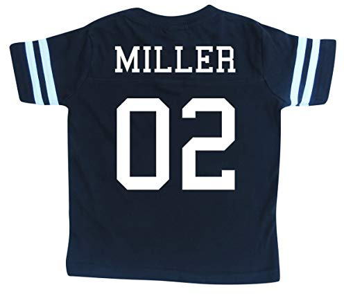 Custom Football Sport Jersey Toddler & Child Personalized with Name and Number (2T, Black)