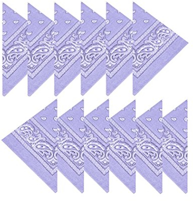 Boolavard 100% Algodón 1 unids, 6 unids o 12 unids pack pañuelos con patrón original de Paisley color de elección Headwear/pelo (12 Lilas)