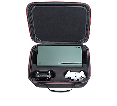 RLSOCO Hard Shell Carrying Case for Xbox Series X | Hard Travel Case for Xbox Series X -Protective Bag with YKK Zipper Fits XSX Game Console,Controller x 2 & Charger (Case Only)