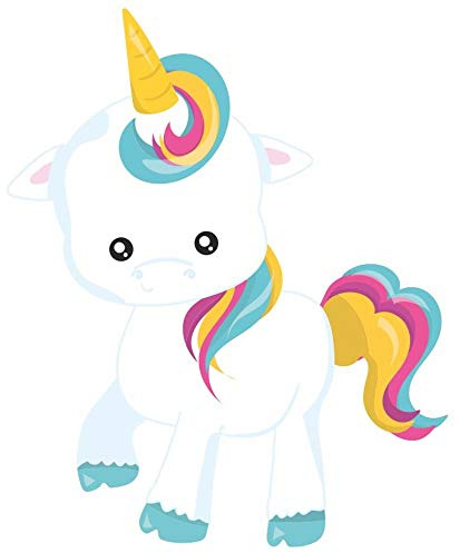 Samunshi® Kleines Einhorn Aufkleber Sticker Autoaufkleber Scheibenaufkleber - 13x15cm mehrfarbig