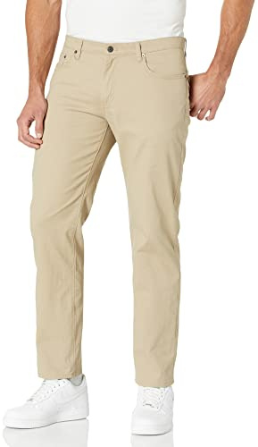 Amazon Essentials Herr rak passform 5-ficka stretch twillbyxa, kaki brun, 38 B x 32 L