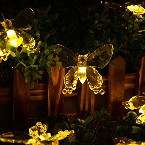 KINGCOO Schmetterling Lichterketten, Wasserdichte 16FT 20LED Butterfly Solar Lampe Dekorative Leuchten für Party Hochzeit Garten Veranda Balkon Weihnachtsfee Beleuchtung Dekorationen (Warmweiß)