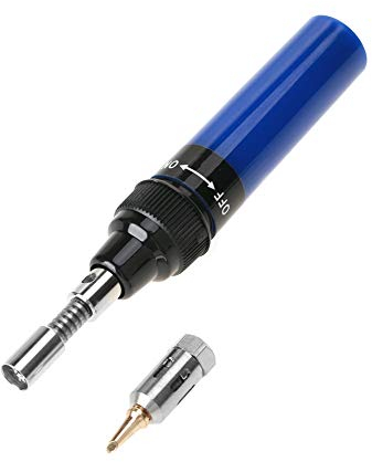 Butane Soldering Iron, Soldering Iron Pen, Gas Soldering Iron Gun Gas Soldering Iron, Cordless Butane Gas Blow Torch Gun Welding Pen Tool 1300℃ (Blue)