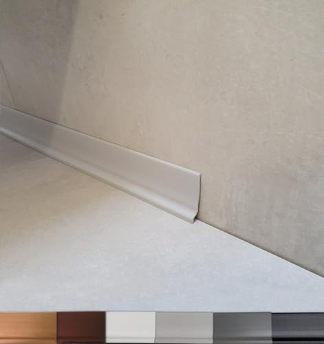 MadeInNature® - Rodapiés flexible de PVC de alta calidad, color blanco, gris claro, gris oscuro, negro, altura 70 mm, longitud a elegir (12 ml, gris claro)