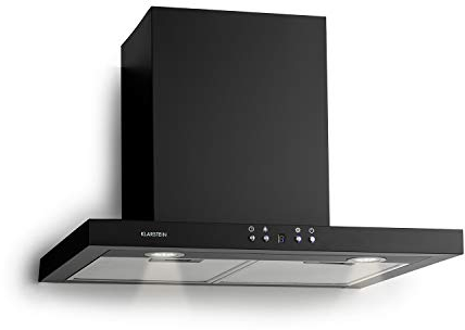 Klarstein Limelight Cappa da Cucina - Cappa Aspirante a Parete con 3 Velocità, Cappa a Muro, 600 m³/h, Schermo Digitale, Luce LED per Piano Cottura, 64 dB Larghezza 60 cm, Nero
