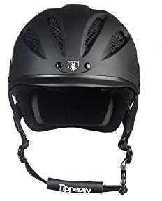 Tipperary Equestrian Horse Riding Helmet - Sportage - Lightweight Cooling Horseback Riding Apparel - Safety Helmet with Superior Ventilation and Air Flow - Matte Black - XL