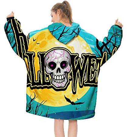 YLXD TV-Decke Kuscheldecke mit Ärmel,Halloween Mikrofaserdecke Fleecedecke,warm, weich, gemütlich,Fleece Sherpa Warme Decken für Erwachsene Frauen