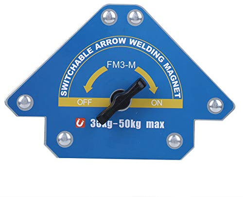 Fafeicy FM3-M Schweißhalter, Pfeilform-Schweißmagnet, 30-50 kg Abzugskraft, mit Schalter, 45 ° / 90 ° / 135 ° Winkel, für Schweißpositionierer, Magnetfixateur, Andere Schweißgeräte Und Zubehör