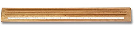 Perlensortierbrett, aus Holz, mit drei Rillen und einer Maßanzeige von 25-0 - 25 cm