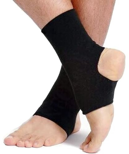 GUTEINTE Fascia Elastica Caviglia, Supporto Caviglia, Tutore e Protezione per Calcio Pallacanestro il Running, Sport Fitness, Traspirante, Adatto per Uomini e Donne, 2 Pezzi (Nero)