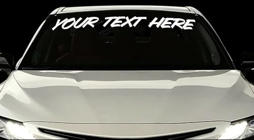 4 High Custom Vinyl Windshield Banner Lettering Decal Name Sticker Window Tattoo Car Truck (4 high x Up to 32 Long)