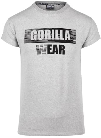 Gorilla Wear - 82 Baseball Jersey - Grau - Bodybuilding Sport Alltag Freizeit mit Logo Aufdruck leicht und bequem für optimale Bewegung aus Polyester, L