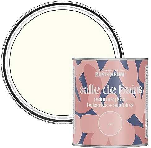 Rust-Oleum Off White Moisture Resistant Bathroom Wood and Cabinet Paint in Matt Finish - PORCELAIN 750ML