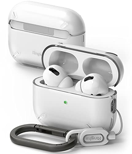 Ringke Layered Case Compatibile con Cover AirPods Pro 2, Custodia Opaca PC Rigida con Moschettone Portachiavi per AirPods Pro 2a Generazione - Matte Clear
