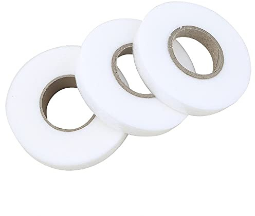 Stabilizzatore per Ricamo,Stabilizzatore Solubile 1pcs Bianco 6 centimetri Double Sided Tape cucito Adesivo for Panno Abbigliamento fusibili Interlining nastro del tessuto 70 yarde/rullo