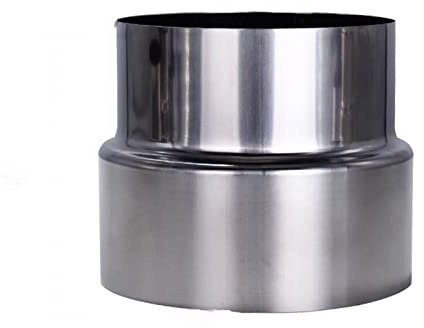 HOHOVYVY Tubo per Stufa, riduzione da Ø 100 mm a Ø 90 mm, riduzione del Tubo del Fumo, Riduttore del Tubo del Fumo, Tubo di Scarico in Acciaio