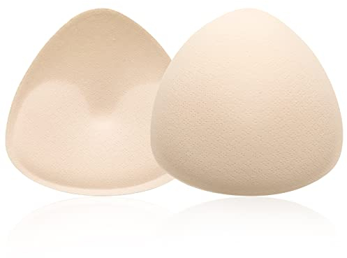 WLLHYF 1 Pairs Triangle Bra Pads Inserts, Breathable Bra Inserts Skin Color Removable Breast Padding Soft and Comfortable Breast Enhancers Bra Pads for Women Girls Bra Any Cup Cover