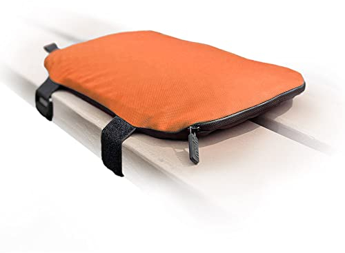 Mosh Kamper Outdoor Gelsitzkissen mit Karabiner, Outdoor Sitzmatte/Gelkissen Wasserdicht Tragbar, Sitzunterlage aus Oxford-Stoff (Orange/Schwarz)