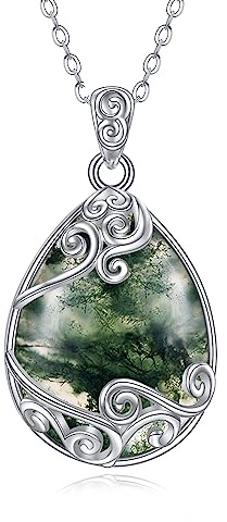 YAFEINI Lebensbaum Kette Mondstein Anhänger Halskette 925 Sterling Silber Baum des Lebens Halskette Baum Leben Schmuck Geschenk für Damen Mädchen Mama