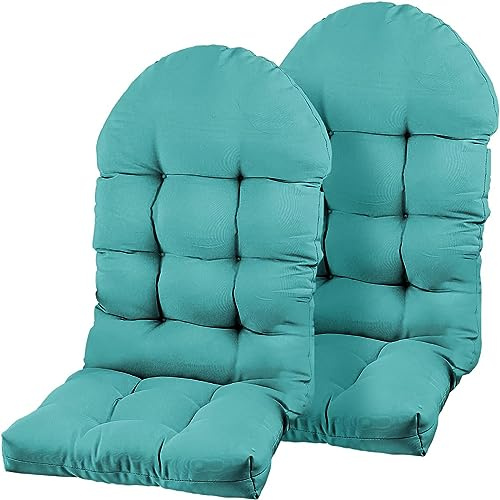 RUYICZB 2Er Set Hochlehner Auflagen 110X50x10cm Sonnenschutzmittel Und Lichtbeständig Sitzpolster Set Für Gartenstühle Outdoor Stuhlkissen Hoch Gartenstuhlauflage Für Terrasse Garten,Lake Blue